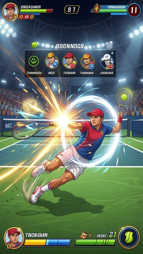 Screenshot gameplay dari level menantang.