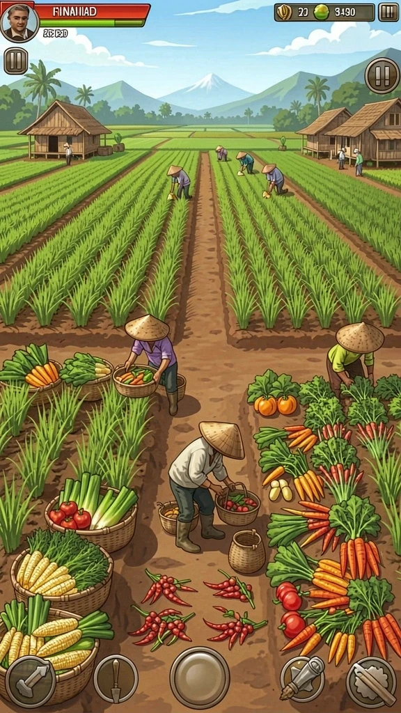 Tampilan permainan yang menarik dan berwarna.