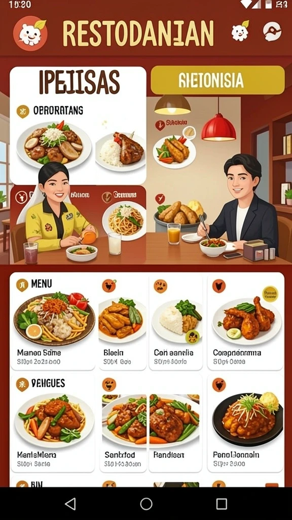 Tampilan menu utama yang menarik dan intuitif.