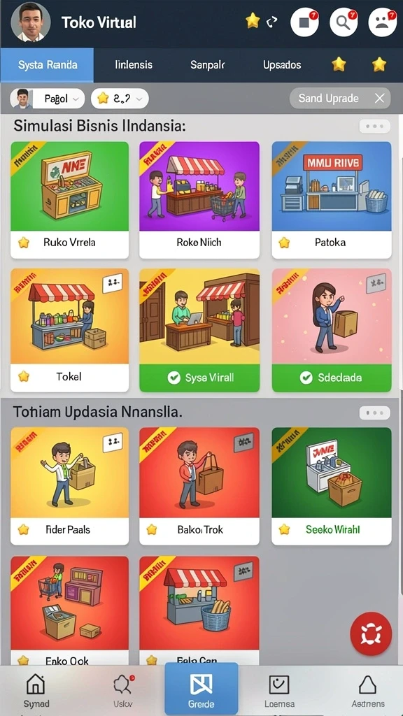 Menampilkan berbagai mode permainan yang tersedia.