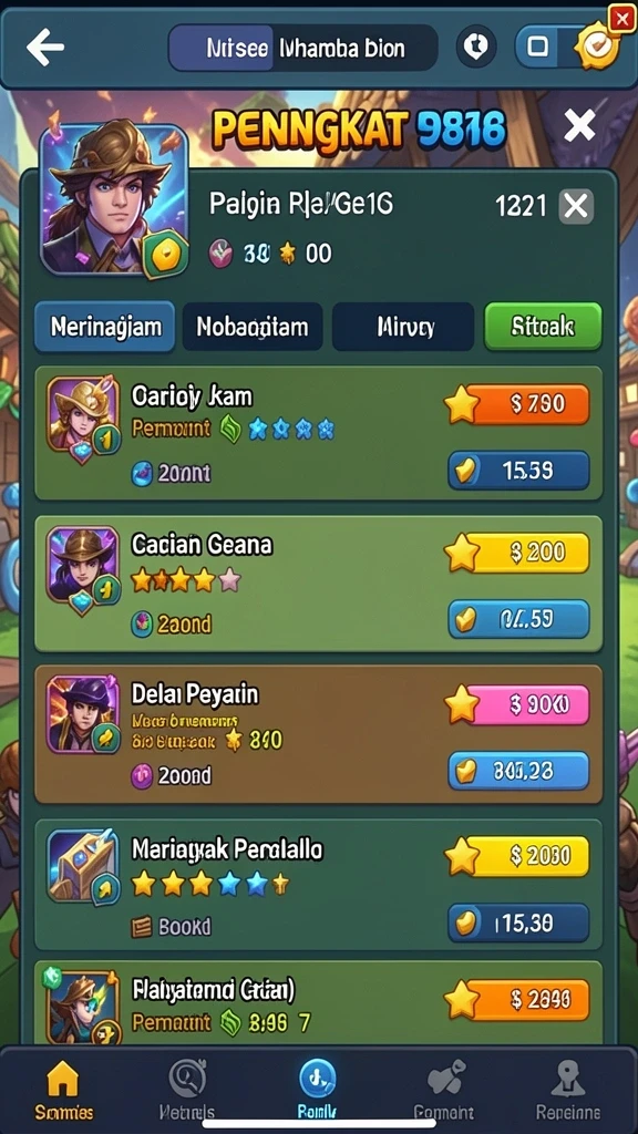 Lingkungan permainan yang kaya dan penuh warna.