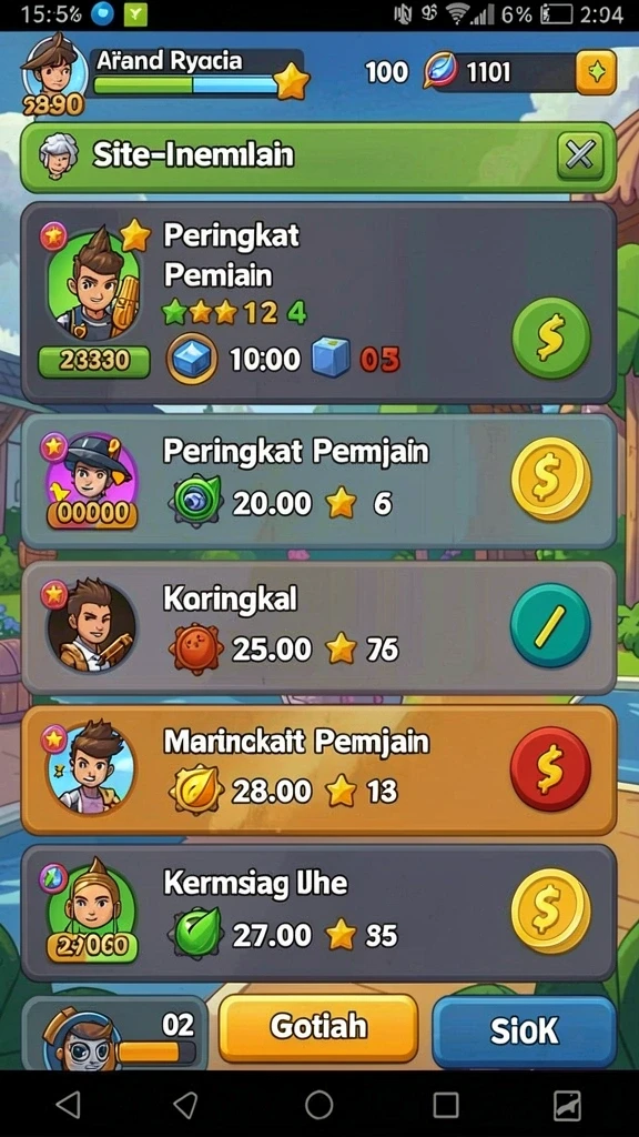 Screenshot menampilkan variasi permainan togel yang tersedia.